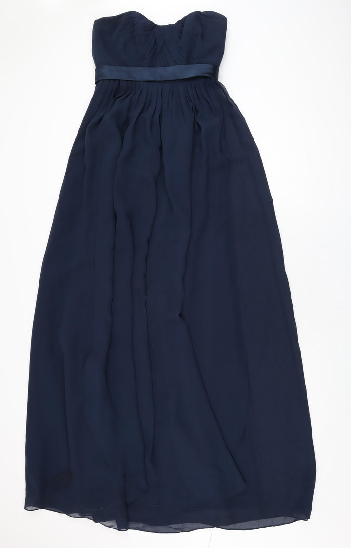 Sorella Vita Womens Blue Polyester Maxi Size 10 Off the Shoulder Zip