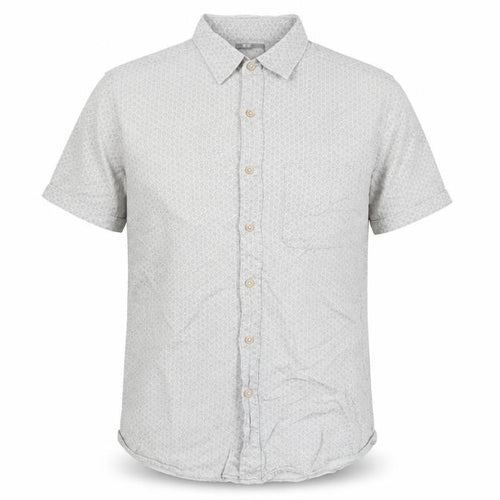 Uniqlo Mens Grey Geometric Cotton Button-Up Size S Collared Button