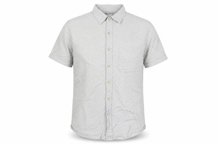 Uniqlo Mens Grey Geometric Cotton Button-Up Size S Collared Button