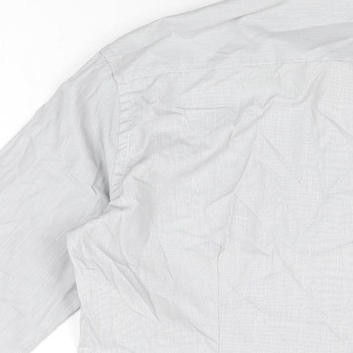 NEXT Mens Grey Cotton Dress Shirt Size S Collared Button