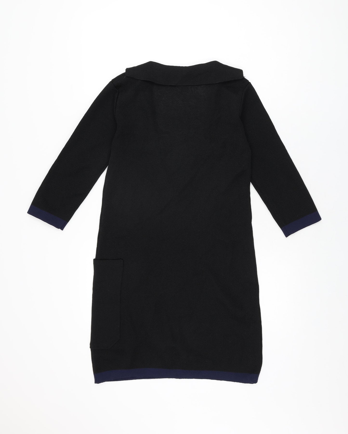 Selection Womens Black Polyester Bodycon Size S Collared Pullover