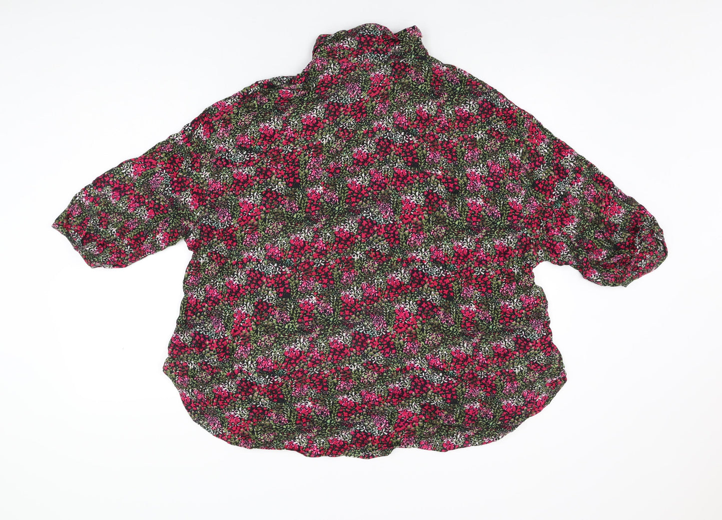 NEXT Womens Multicoloured Floral Polyester Basic Button-Up Size 16 Collared