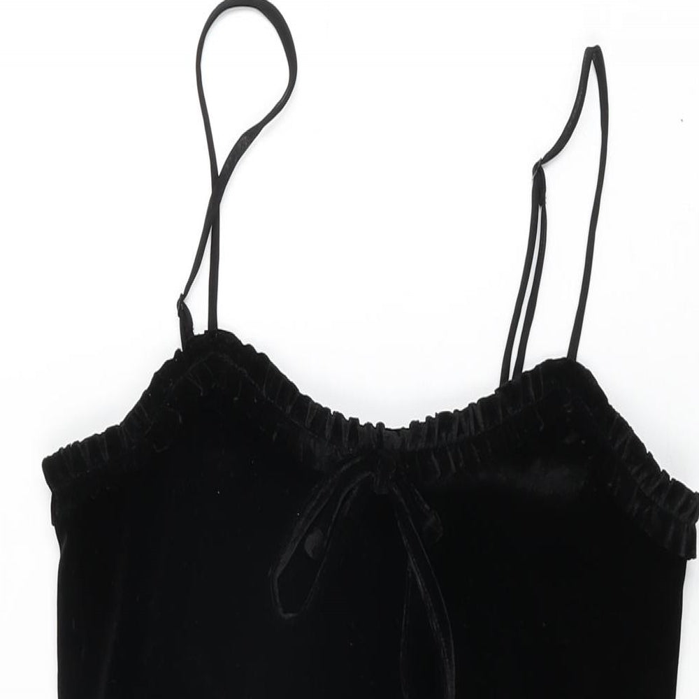 Urban Outfitters Womens Black Polyester Mini Size S V-Neck Pullover