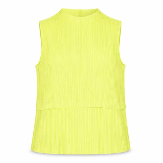 Front view of Next women’s yellow polyester basic t-shirt, size UK 14, round neck