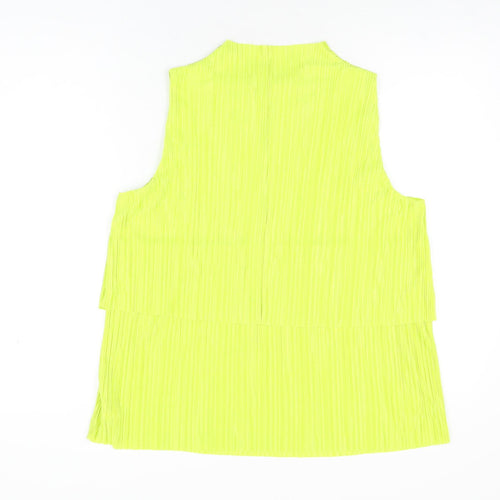 NEXT Womens Yellow Polyester Basic T-Shirt Size 14 Round Neck