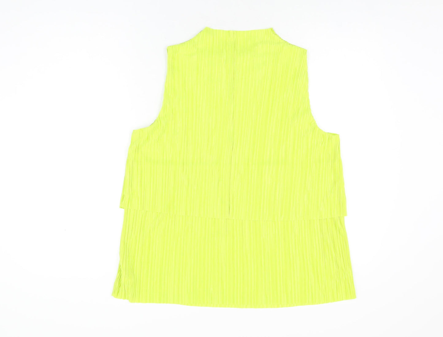 NEXT Womens Yellow Polyester Basic T-Shirt Size 14 Round Neck