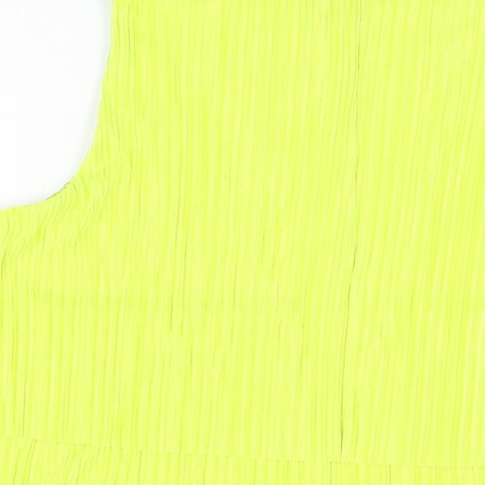 NEXT Womens Yellow Polyester Basic T-Shirt Size 14 Round Neck