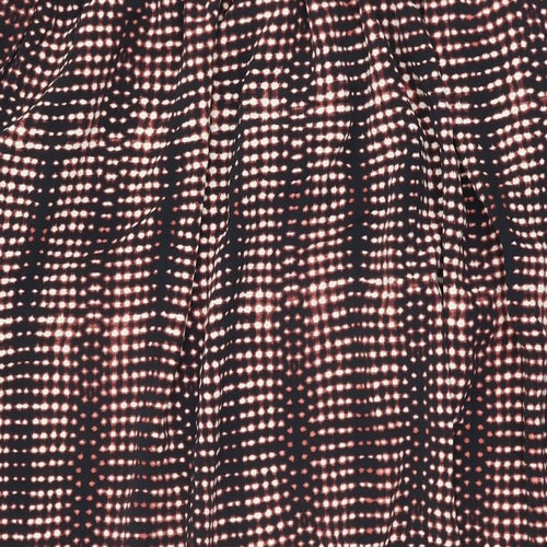 Per Una Womens Black Geometric Polyester Swing Skirt Size 14 Drawstring