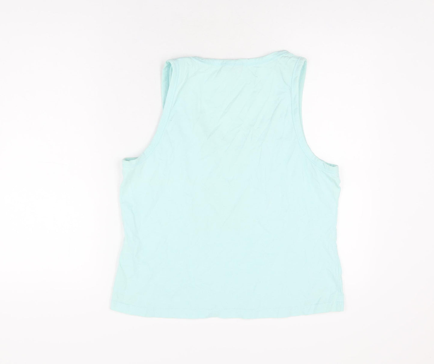 Look Womens Blue Cotton Basic Tank Size 18 Scoop Neck