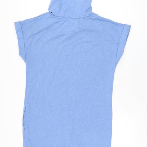 NEXT Womens Blue Polyester Jumper Dress Size 10 Round Neck Pullover