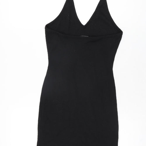Missguided Womens Black Polyester Bodycon Size 8 Halter Tie