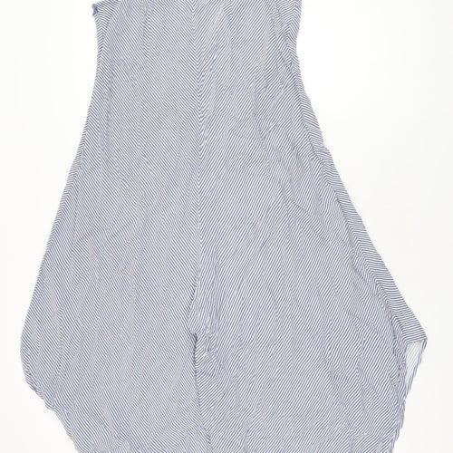 Coco Bianco Womens Blue Striped Viscose Jumpsuit One-Piece Size L L22 in Zip