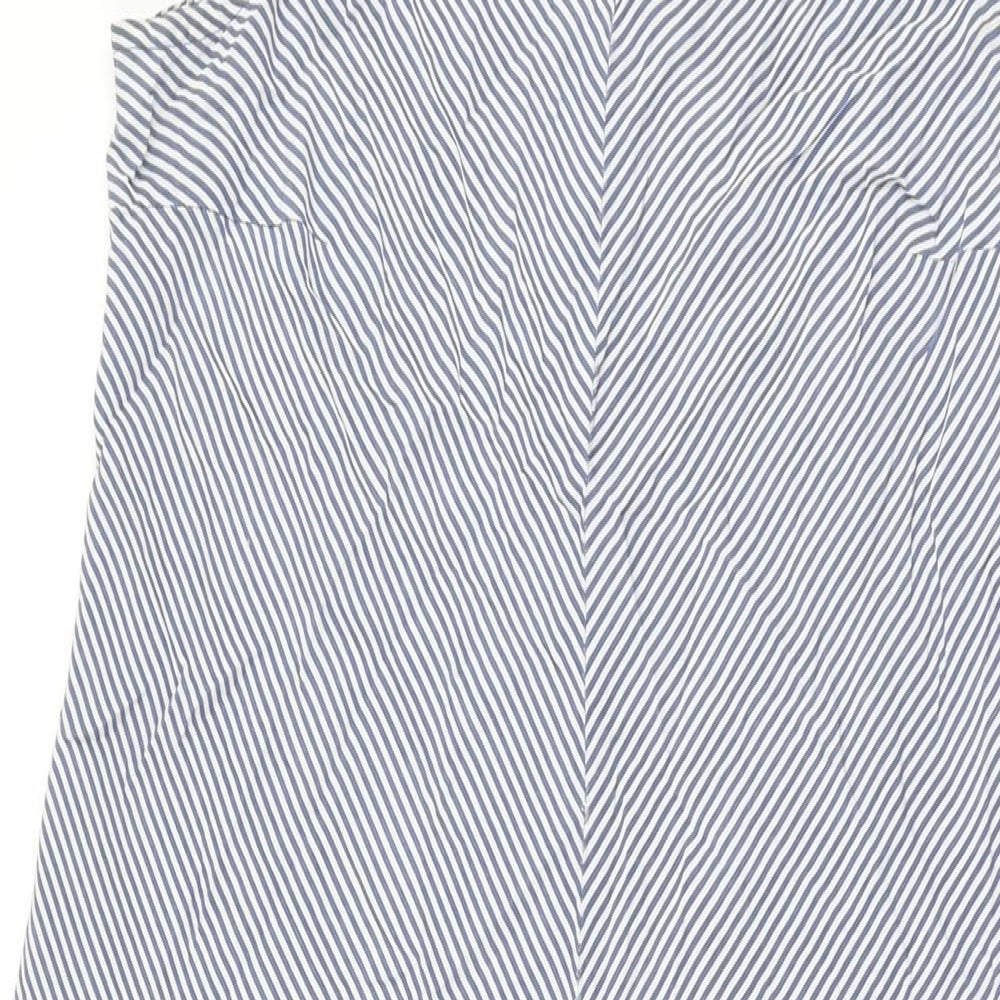 Coco Bianco Womens Blue Striped Viscose Jumpsuit One-Piece Size L L22 in Zip