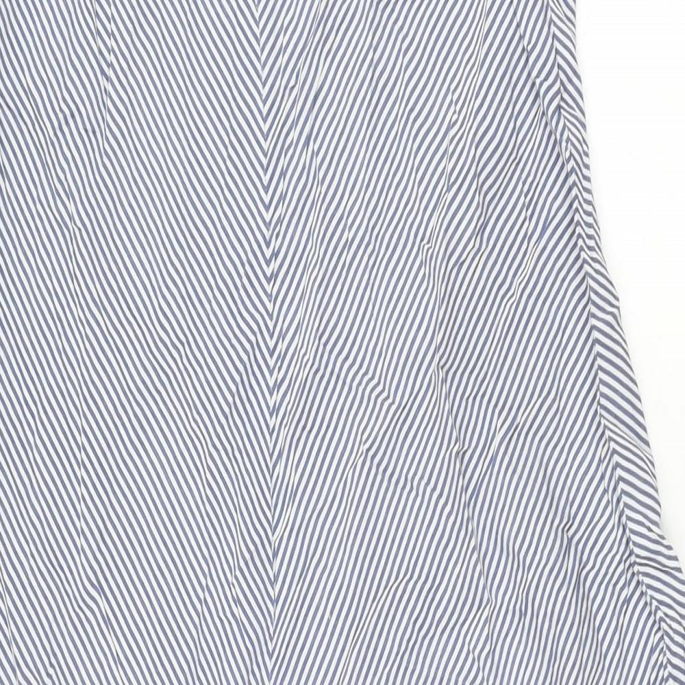 Coco Bianco Womens Blue Striped Viscose Jumpsuit One-Piece Size L L22 in Zip