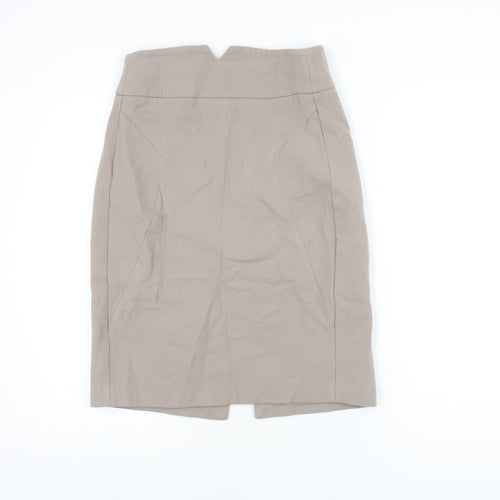 Zara Womens Beige Wool Straight & Pencil Skirt Size M Zip