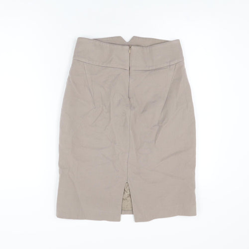Zara Womens Beige Wool Straight & Pencil Skirt Size M Zip