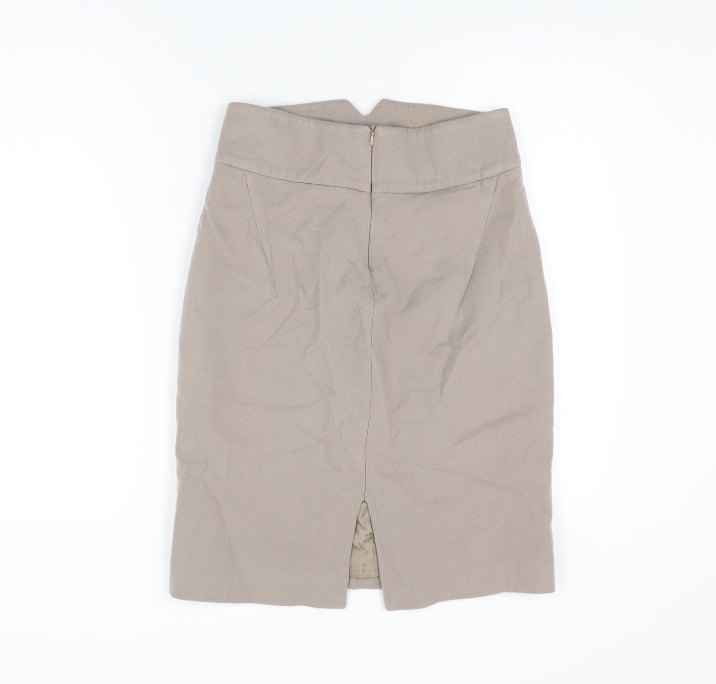 Zara Womens Beige Wool Straight & Pencil Skirt Size M Zip