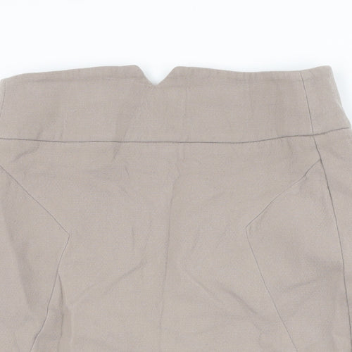 Zara Womens Beige Wool Straight & Pencil Skirt Size M Zip