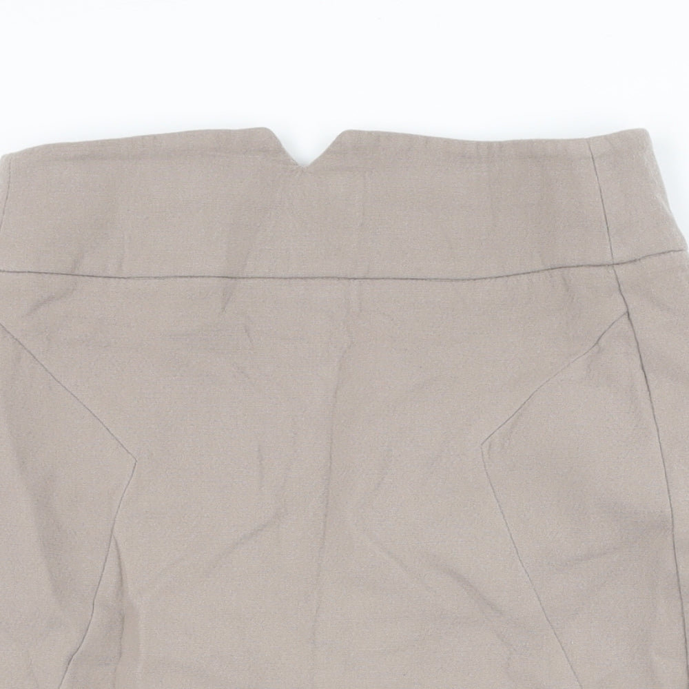 Zara Womens Beige Wool Straight & Pencil Skirt Size M Zip