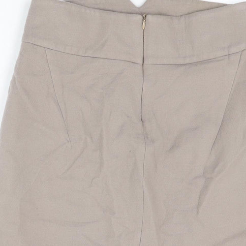Zara Womens Beige Wool Straight & Pencil Skirt Size M Zip