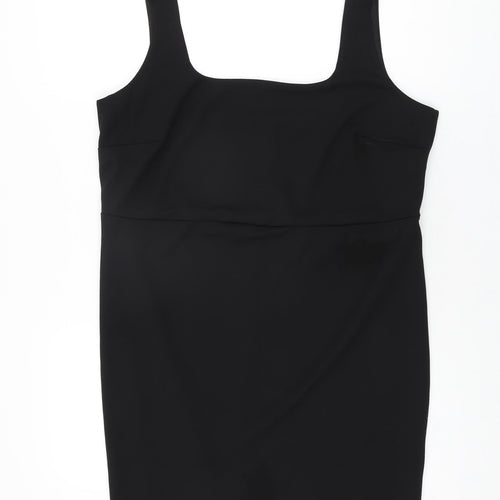 H&M Womens Black Polyester Mini Size XL Square Neck Pullover
