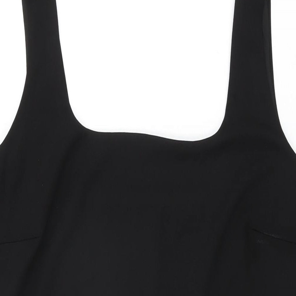 H&M Womens Black Polyester Mini Size XL Square Neck Pullover