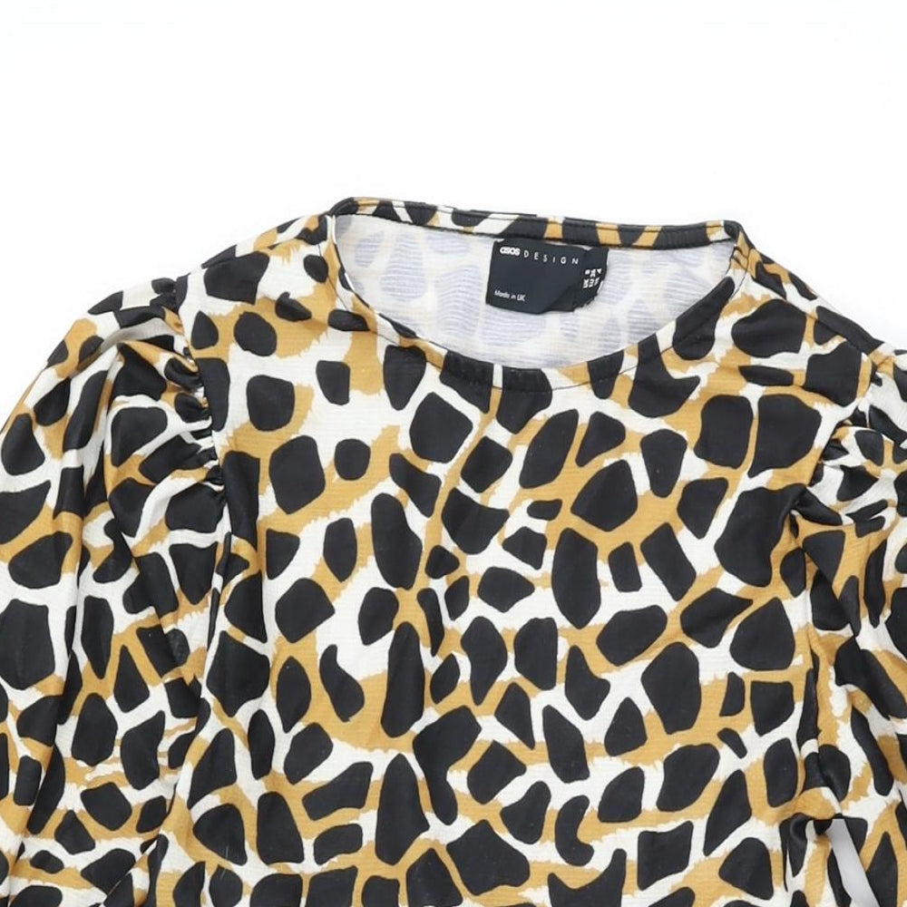 ASOS Womens Multicoloured Geometric Polyester Shift Size 8 Round Neck Pullover