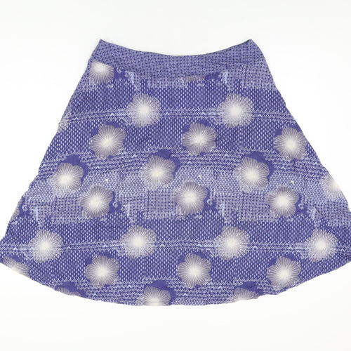 White Stuff Womens Blue Geometric Viscose Swing Skirt Size 12
