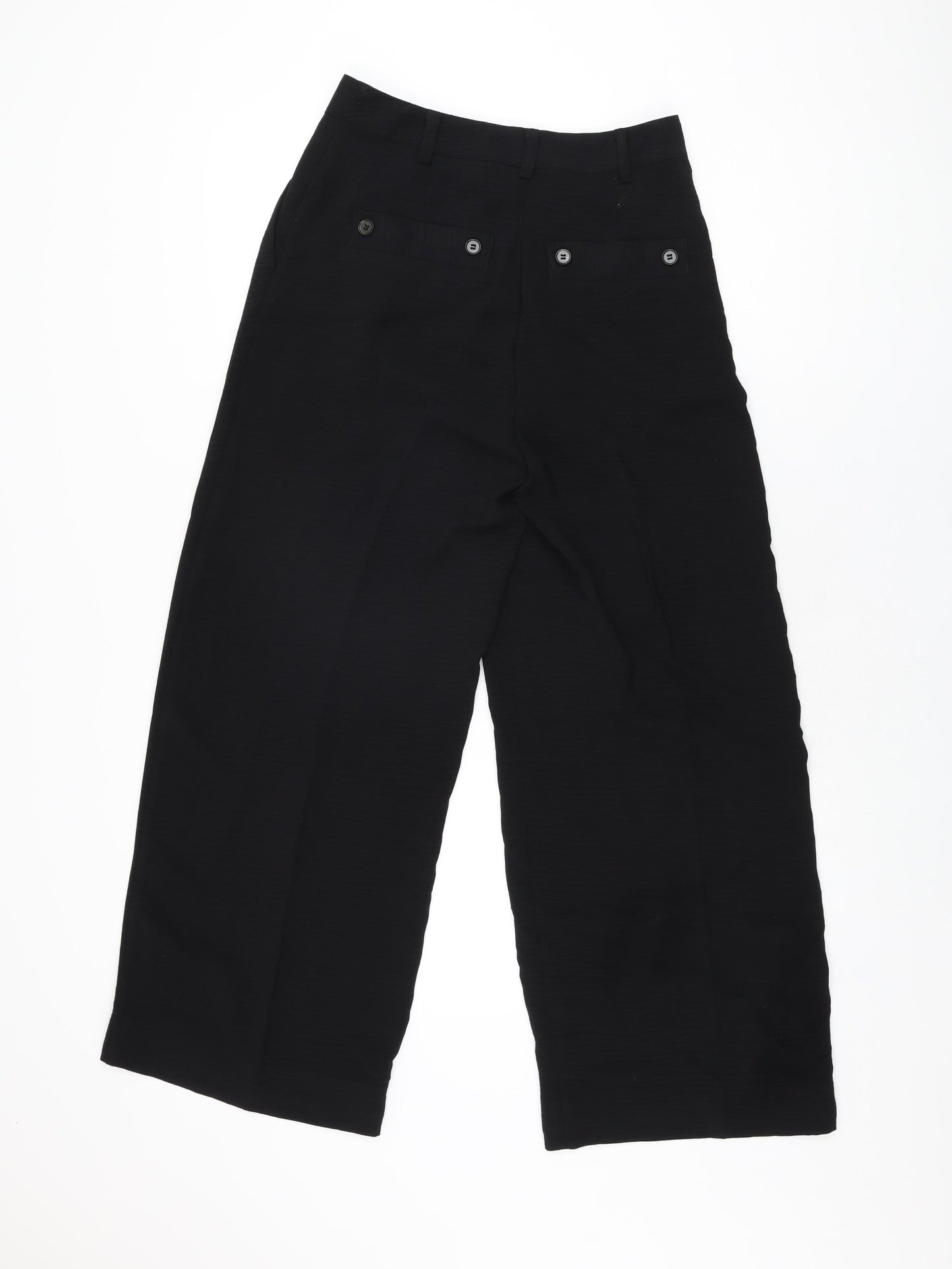 Phase Eight Womens Black Polyester Trousers Size 8 L27 in Regular Zip