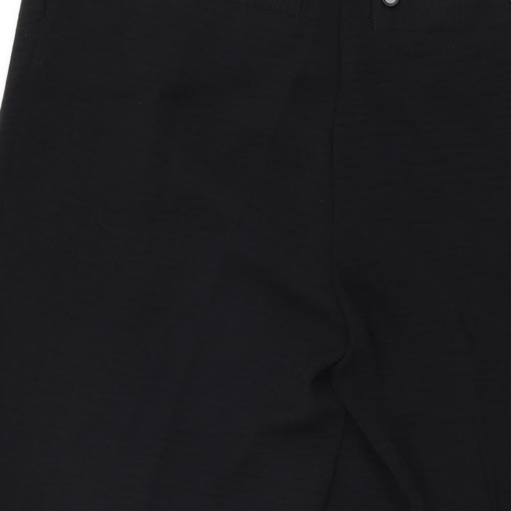 Phase Eight Womens Black Polyester Trousers Size 8 L27 in Regular Zip