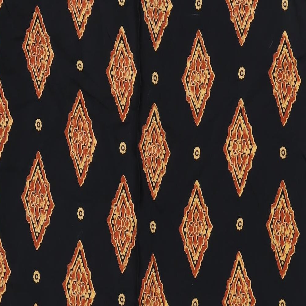 Etam Womens Black Geometric Viscose Shift Size 18 Round Neck Pullover