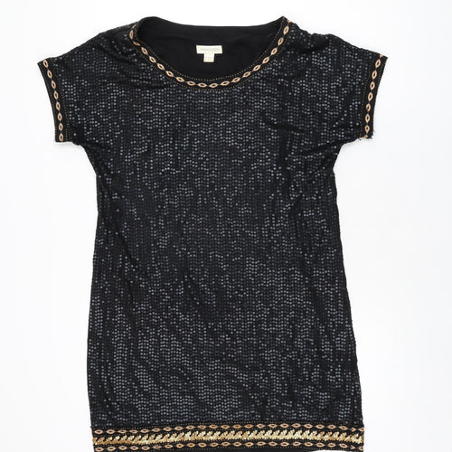 Monsoon Womens Black Polyester Shift Size 12 Round Neck Pullover