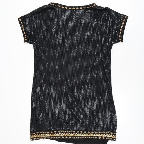 Monsoon Womens Black Polyester Shift Size 12 Round Neck Pullover
