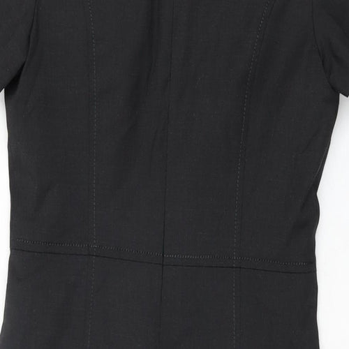 Brook Taverner Womens Black Polyester Bodycon Size 8 Scoop Neck Zip