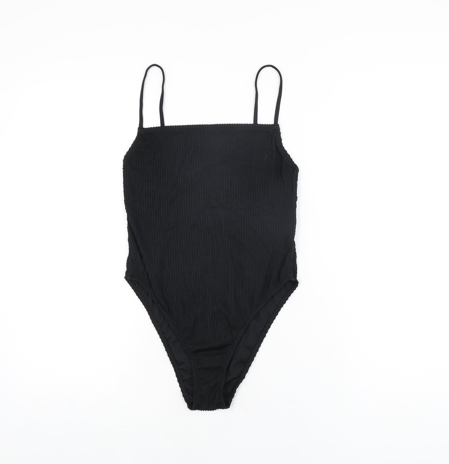 Topshop Womens Black Nylon Bodysuit One-Piece Size 10 Pullover
