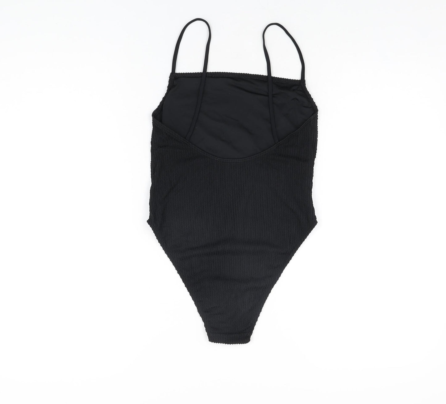 Topshop Womens Black Nylon Bodysuit One-Piece Size 10 Pullover