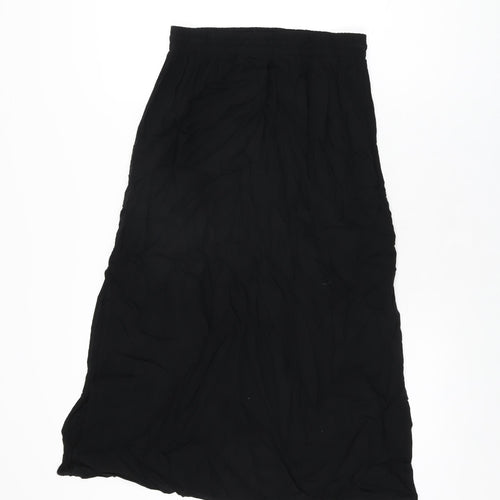 New Look Womens Black Polyester Swing Skirt Size 8 Drawstring