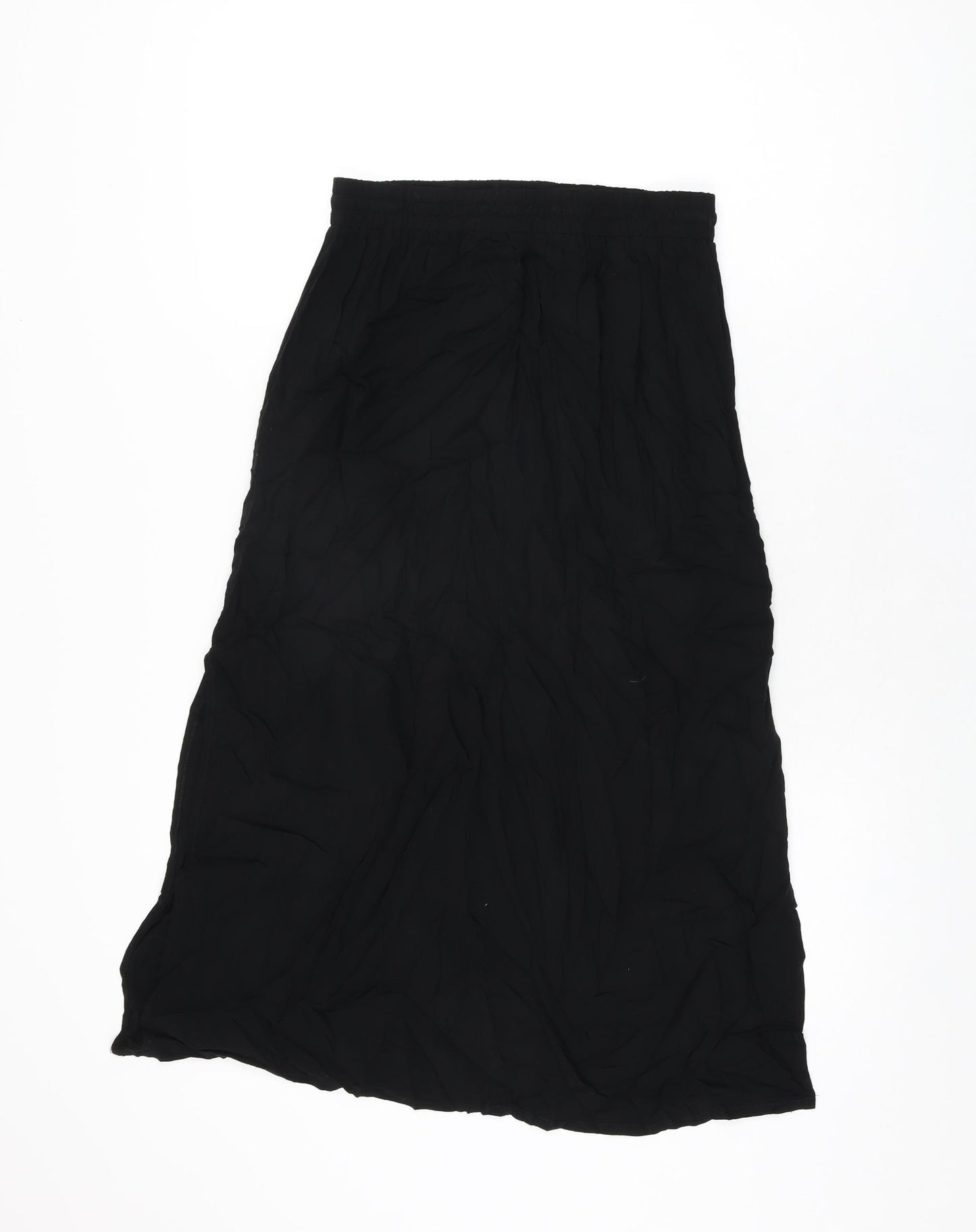 New Look Womens Black Polyester Swing Skirt Size 8 Drawstring