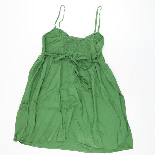 Dorothy Perkins Womens Green Cotton Shift Size 16 V-Neck Pullover