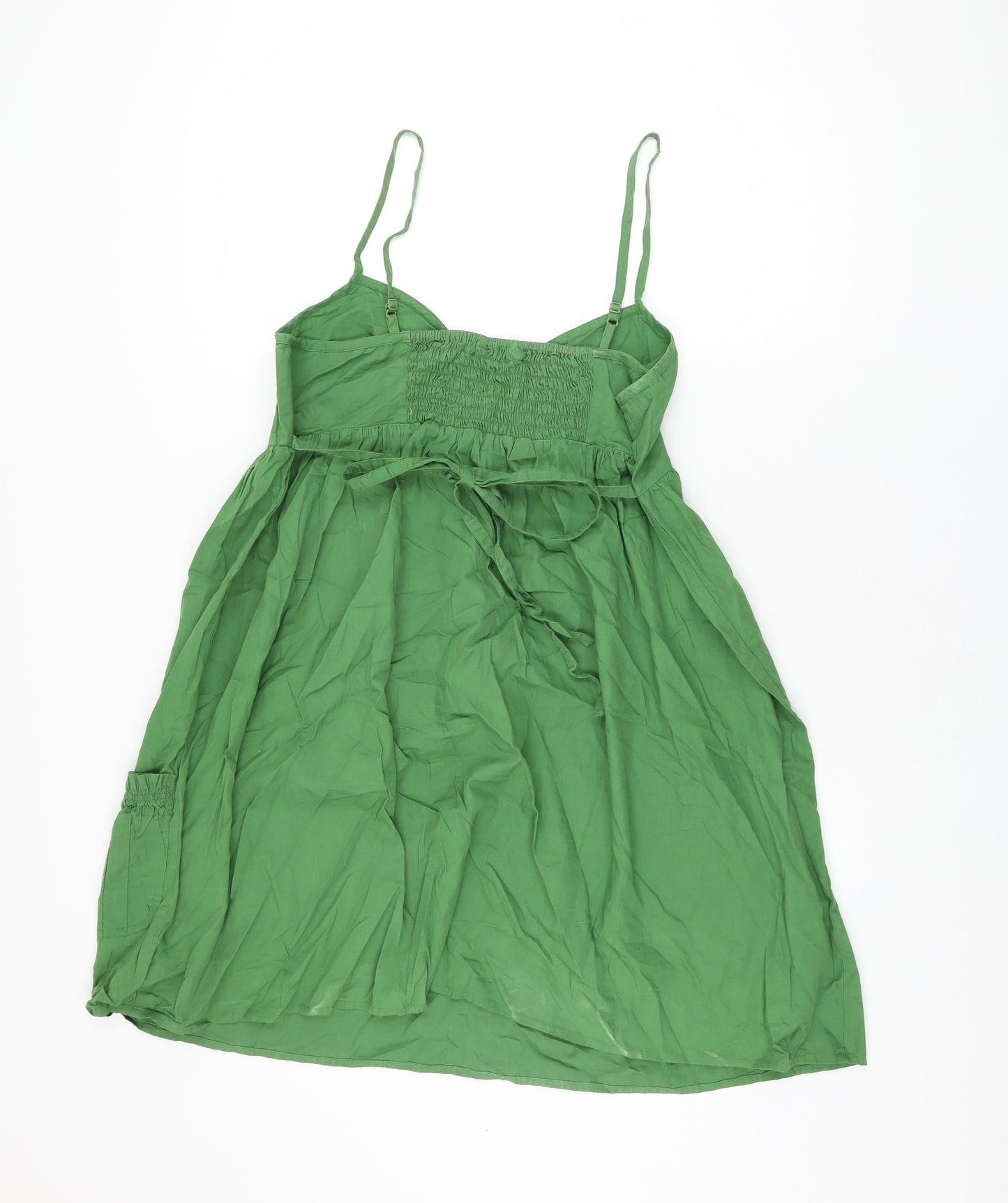 Dorothy Perkins Womens Green Cotton Shift Size 16 V-Neck Pullover