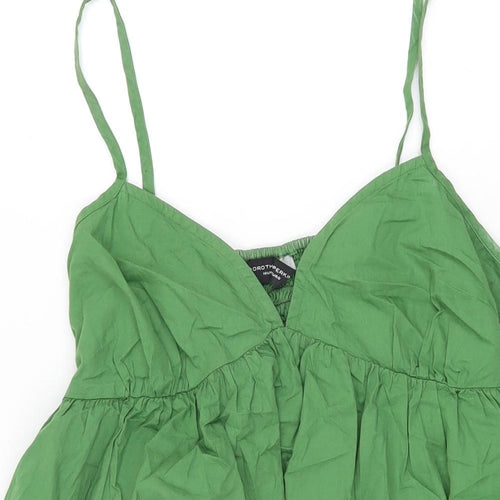 Dorothy Perkins Womens Green Cotton Shift Size 16 V-Neck Pullover