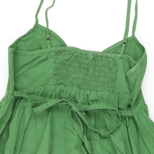 Dorothy Perkins Womens Green Cotton Shift Size 16 V-Neck Pullover
