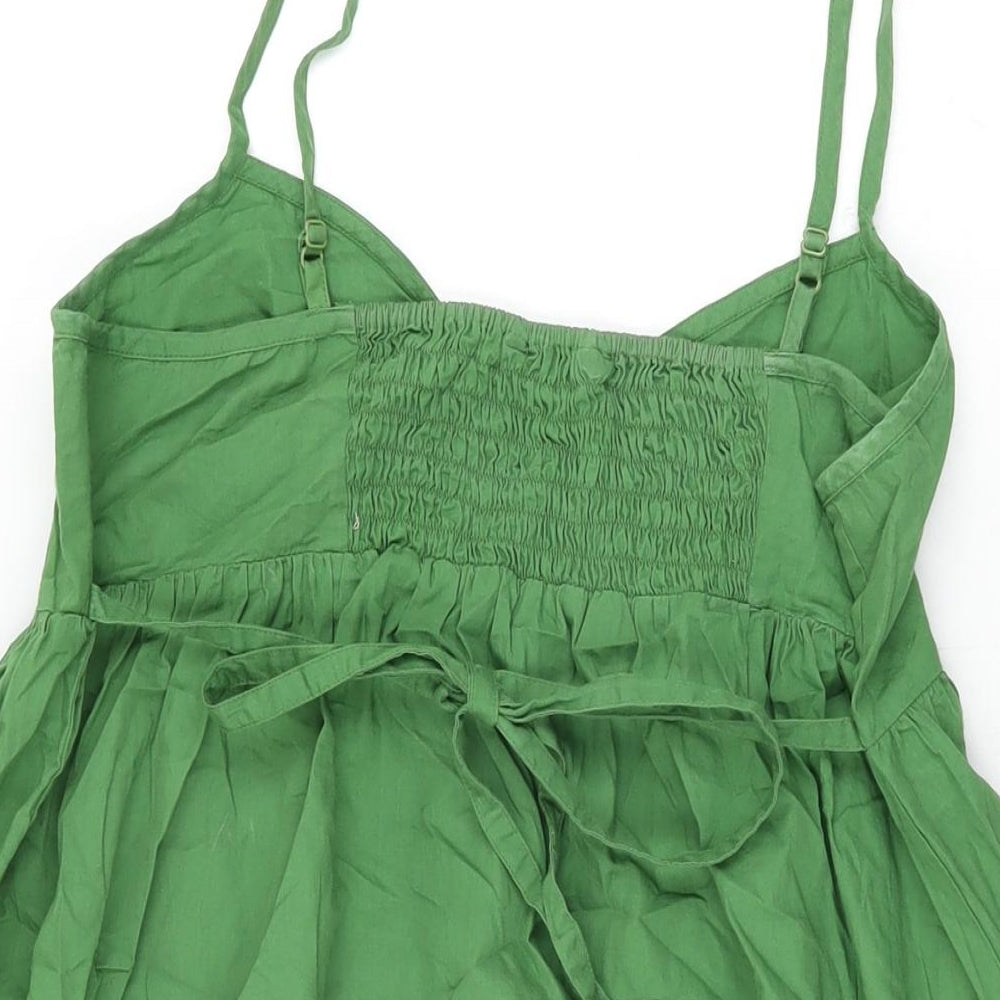 Dorothy Perkins Womens Green Cotton Shift Size 16 V-Neck Pullover