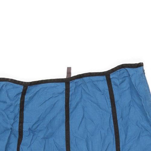 Wrap Womens Blue Linen Swing Skirt Size 14 Zip