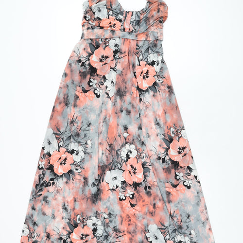 Zuppe Womens Multicoloured Floral Polyester Maxi Size 12 Halter Tie