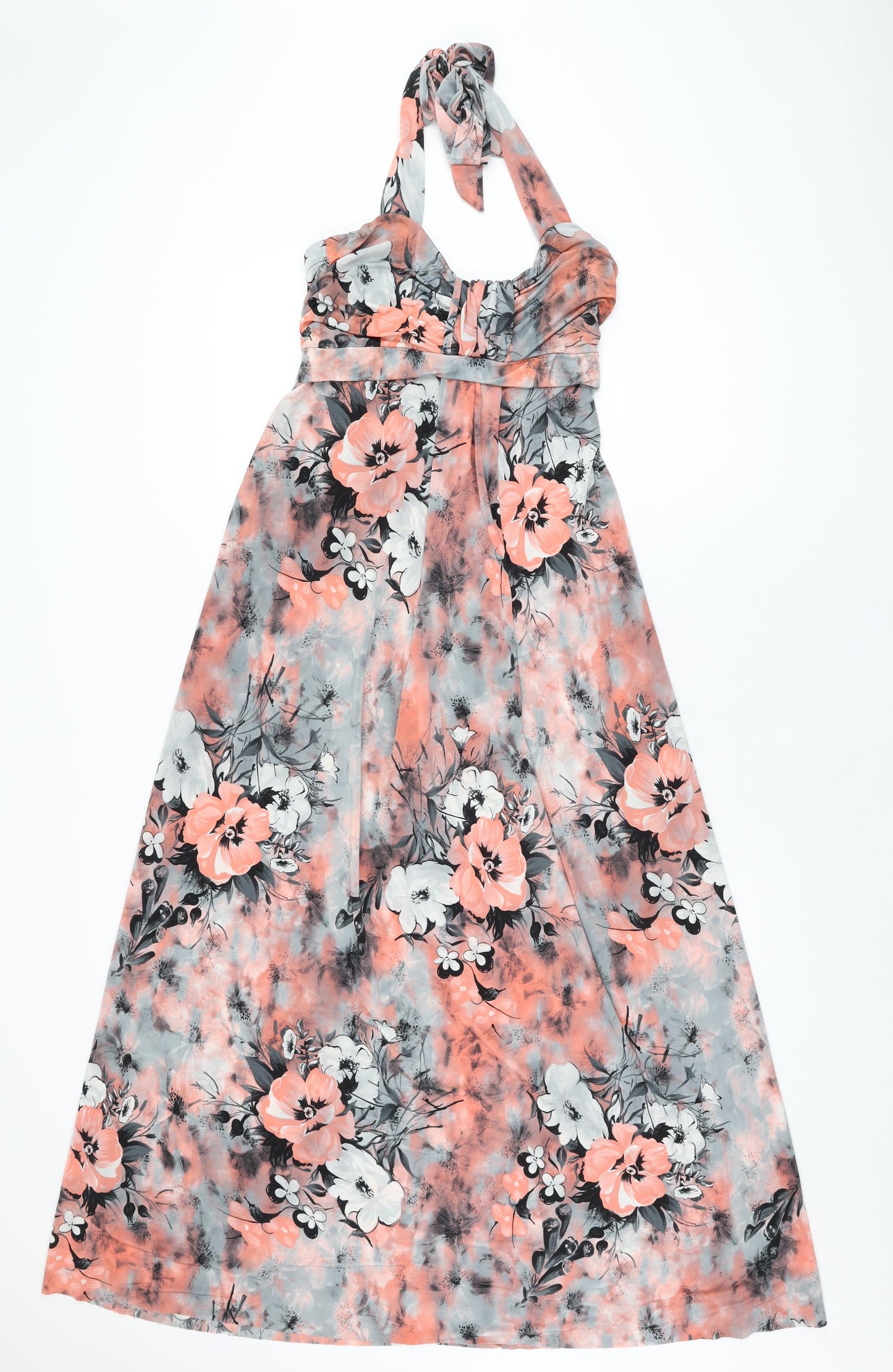 Zuppe Womens Multicoloured Floral Polyester Maxi Size 12 Halter Tie