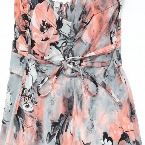 Zuppe Womens Multicoloured Floral Polyester Maxi Size 12 Halter Tie