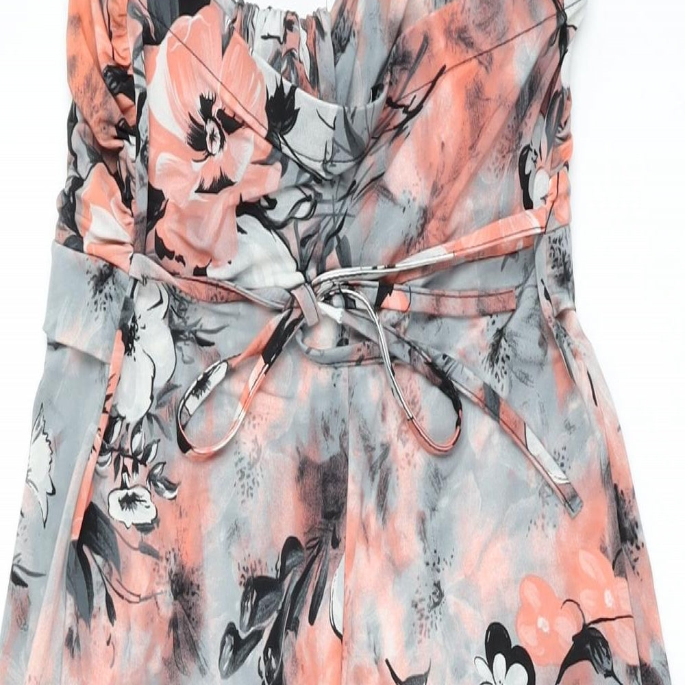 Zuppe Womens Multicoloured Floral Polyester Maxi Size 12 Halter Tie