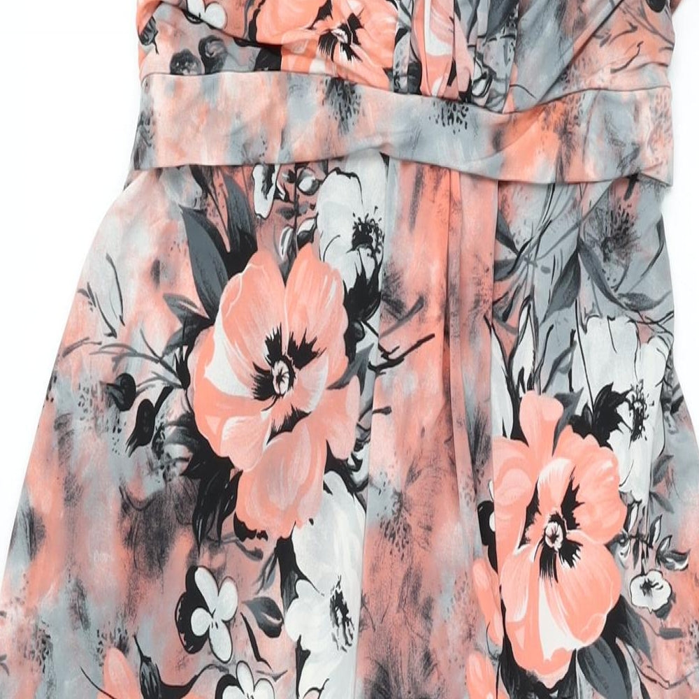 Zuppe Womens Multicoloured Floral Polyester Maxi Size 12 Halter Tie