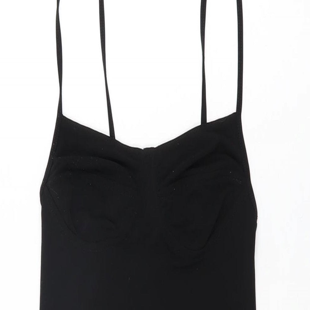 Motel Womens Black Polyester Bodycon Size XS Square Neck Pullover